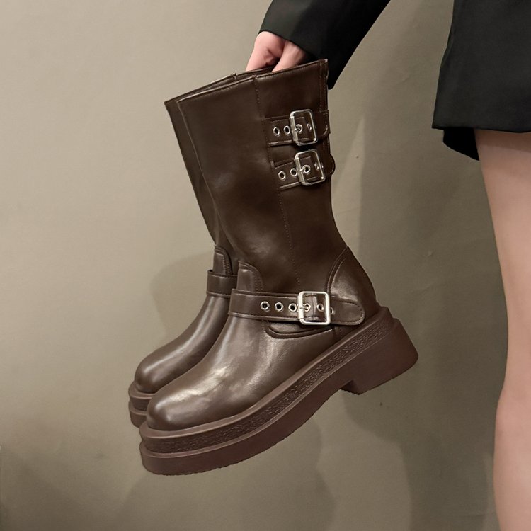 Margot Lavigne | Buckle Strap Cowboy Boots For Women