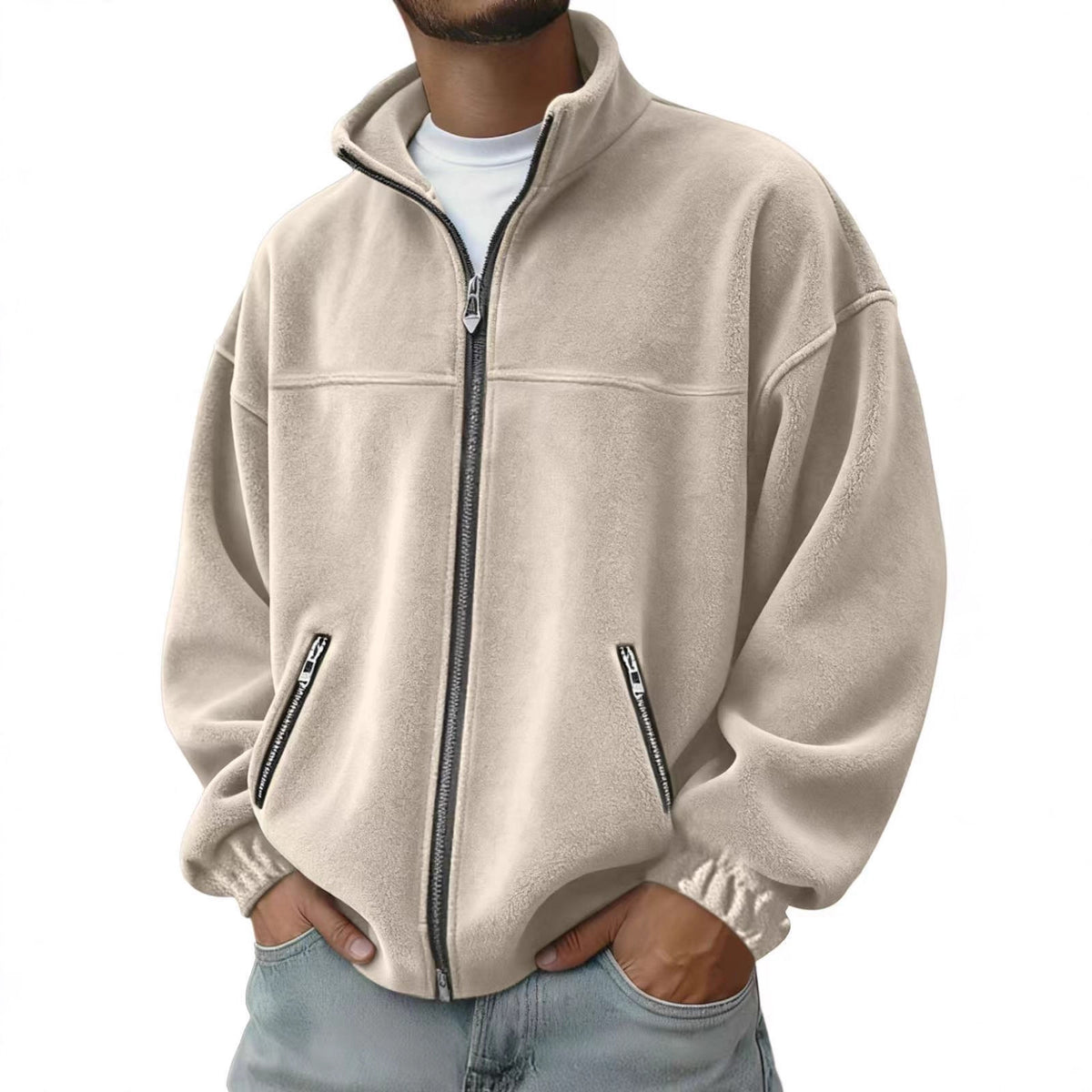Alfie Merrick | Fleece Zip-Up Stand Collar Jacket