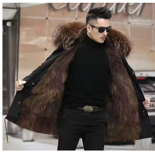 Duncan Holloway | Faux Fur Hooded Mens Coat