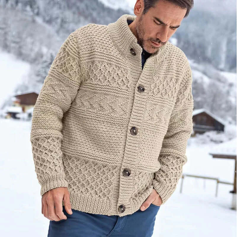 Rhys Calder | Shawl Collar Cable Knit Cardigan