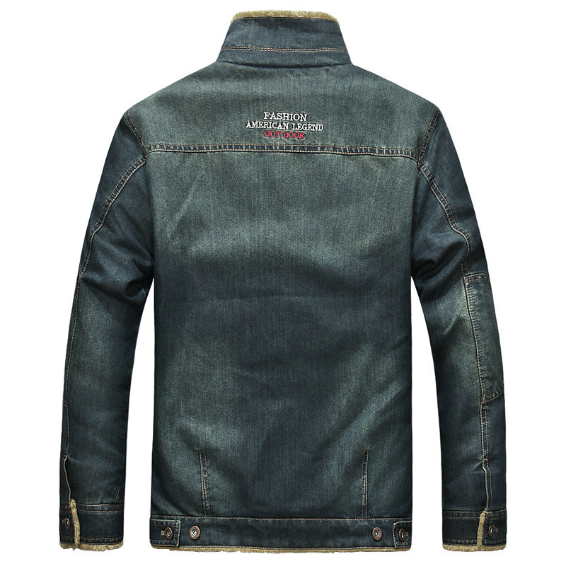 Malcolm Turner | Sherpa Collar Denim Trucker Jacket for Men