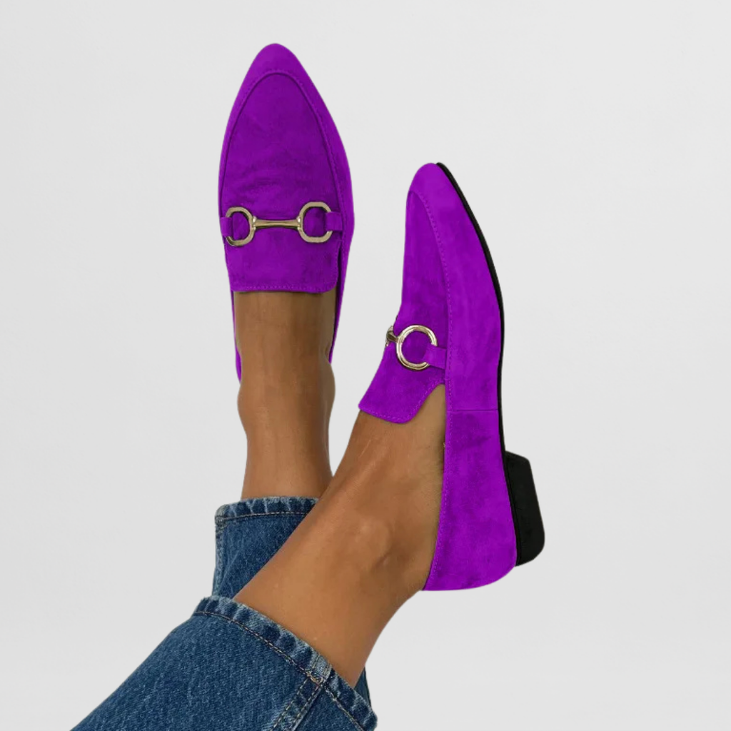 Ottilie Marchmont | Green Suede Horsebit Loafers