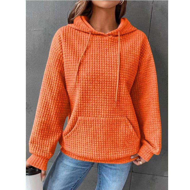 Lydia Cross | Waffle Knit Hoodie With Drawstring Detail