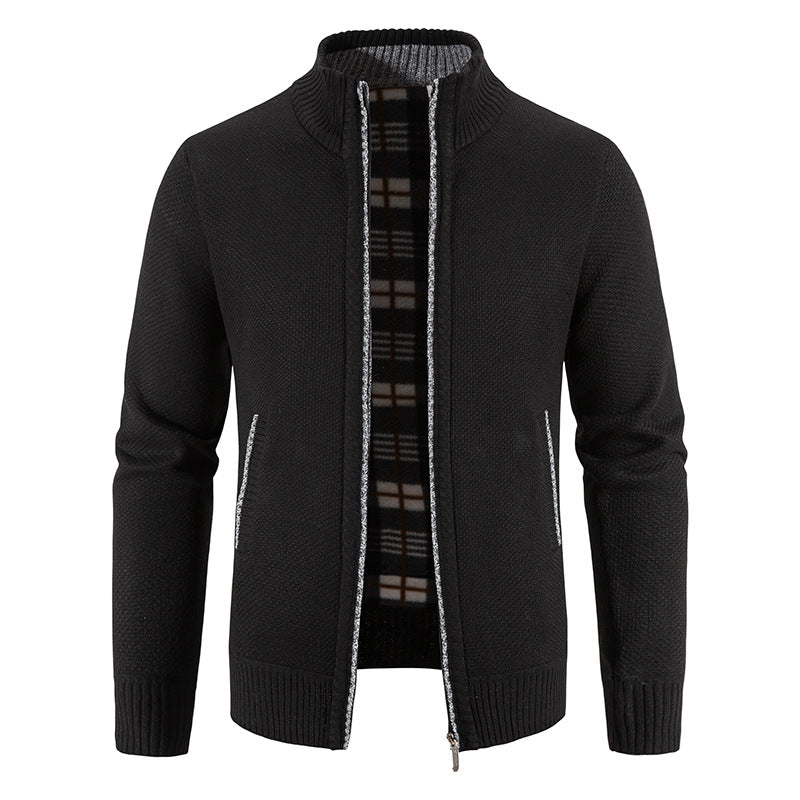 Malcolm Prescott | Fleece-Lined Stand Collar Sweater For Men