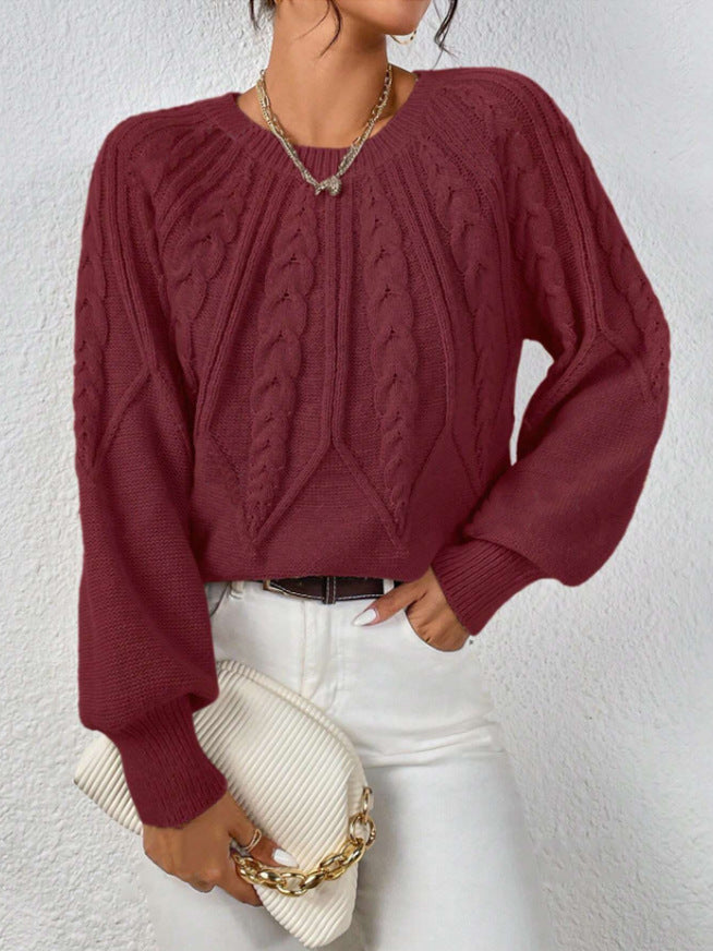 Lydia Cooper | Round Neck Cable Knit Sweater
