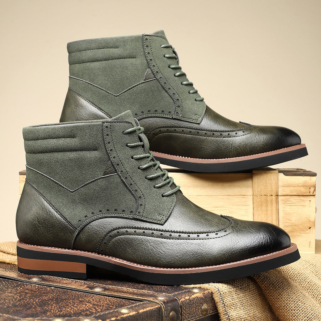 Ellis Cardew | Suede-Panelled Wingtip Brogue Boots
