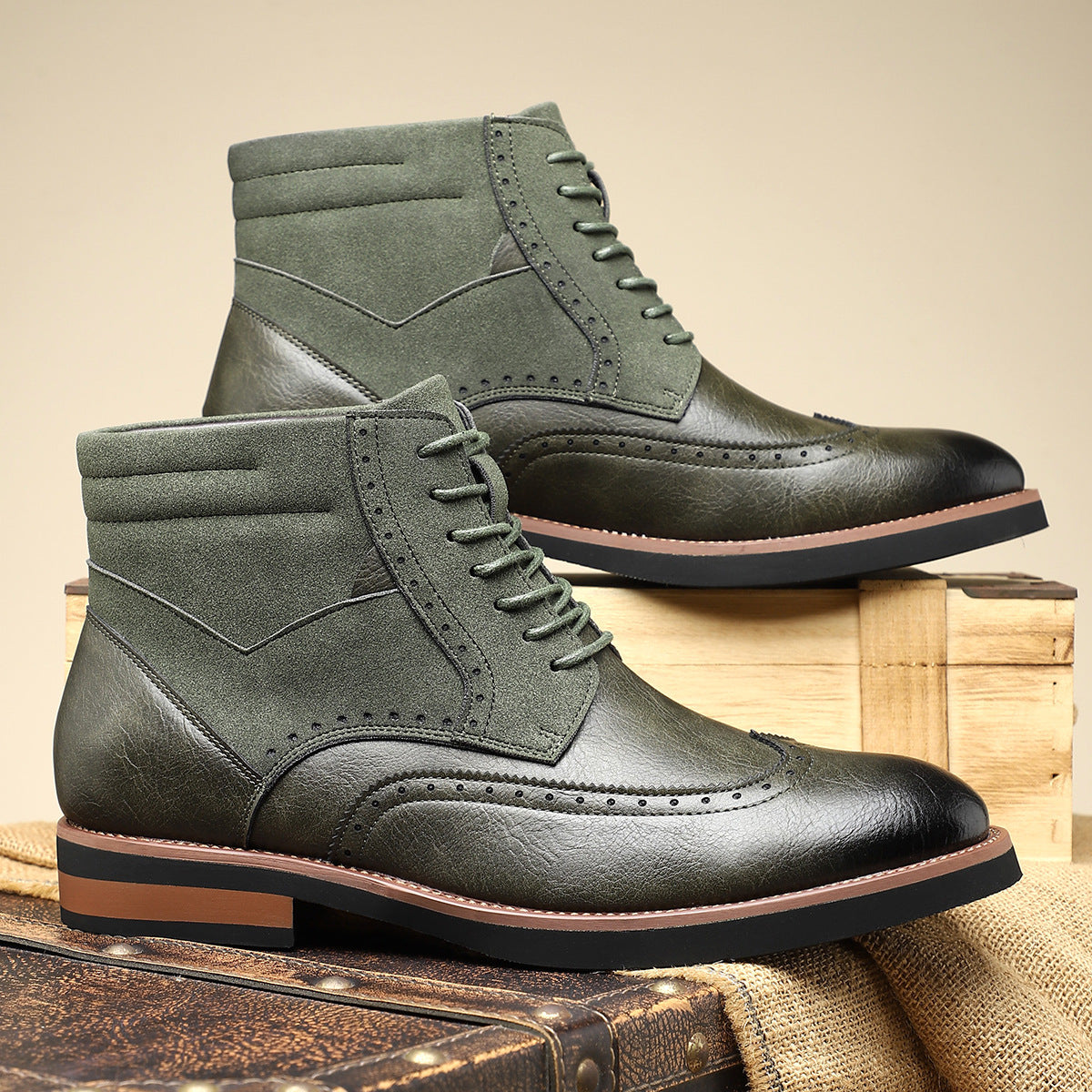 Ellis Cardew | Suede-Panelled Wingtip Brogue Boots