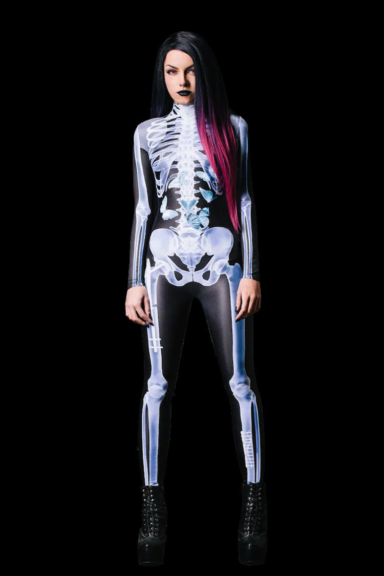 Edmund Thorpe | Skeleton Print Catsuit Halloween Costume For Men