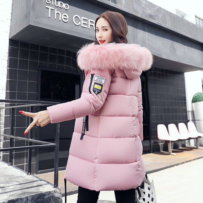 Diana Thomas | Mid-Length Faux Fur Hood Puffer Coat