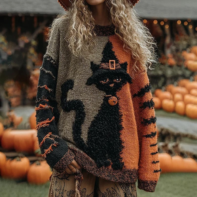 Callum Fairbanks | Pumpkin Bat Print Sweater For Men