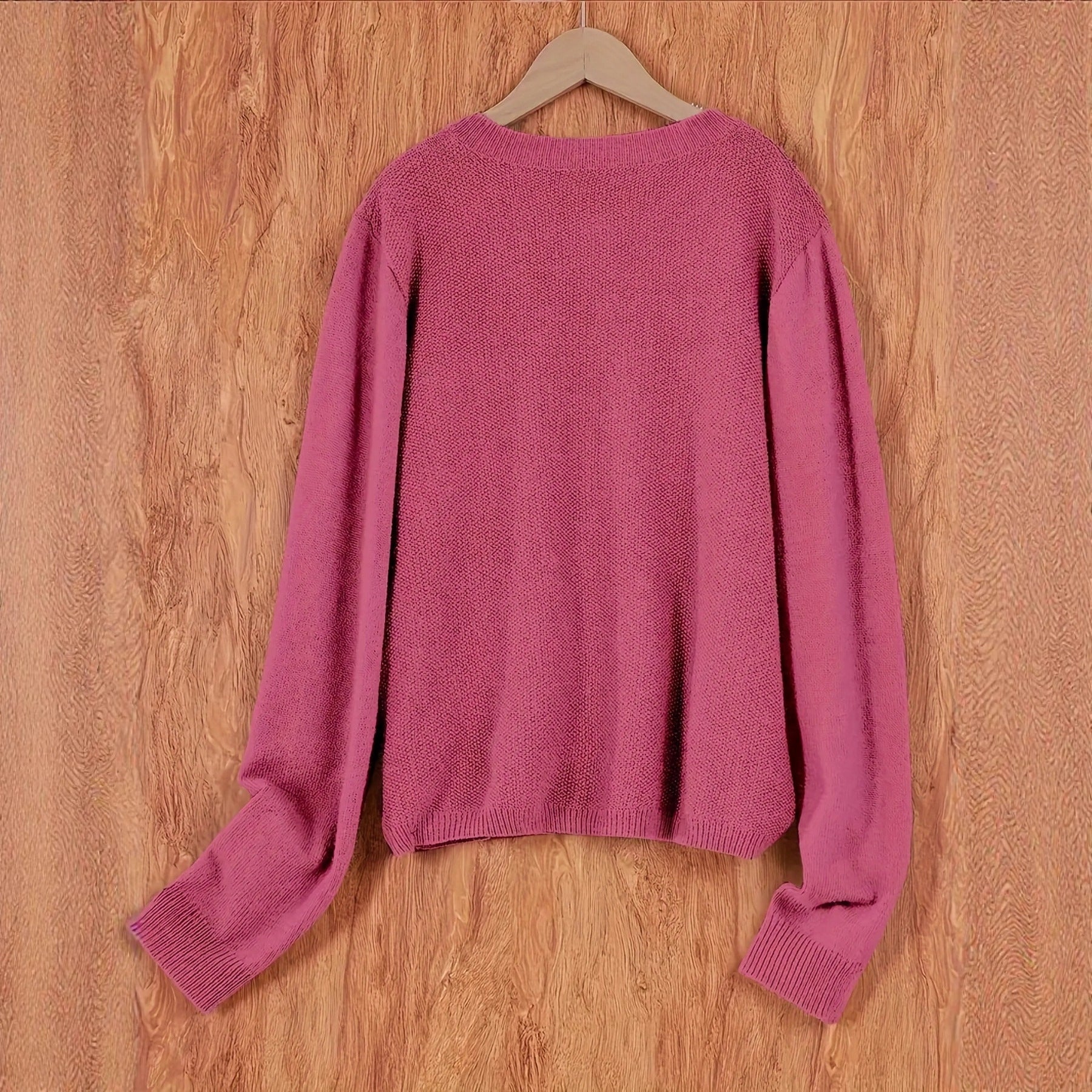 Emma Hughes | Rose Pink Knitted Crew Neck Cardigan
