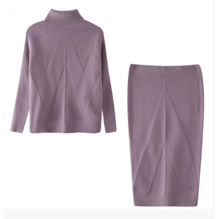 Edith Clarke | Turtleneck Knit Sweater & Midi Skirt Set