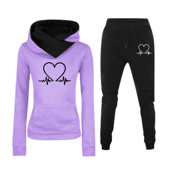Poppy Wilson | Heart Print Hooded Tracksuit Set