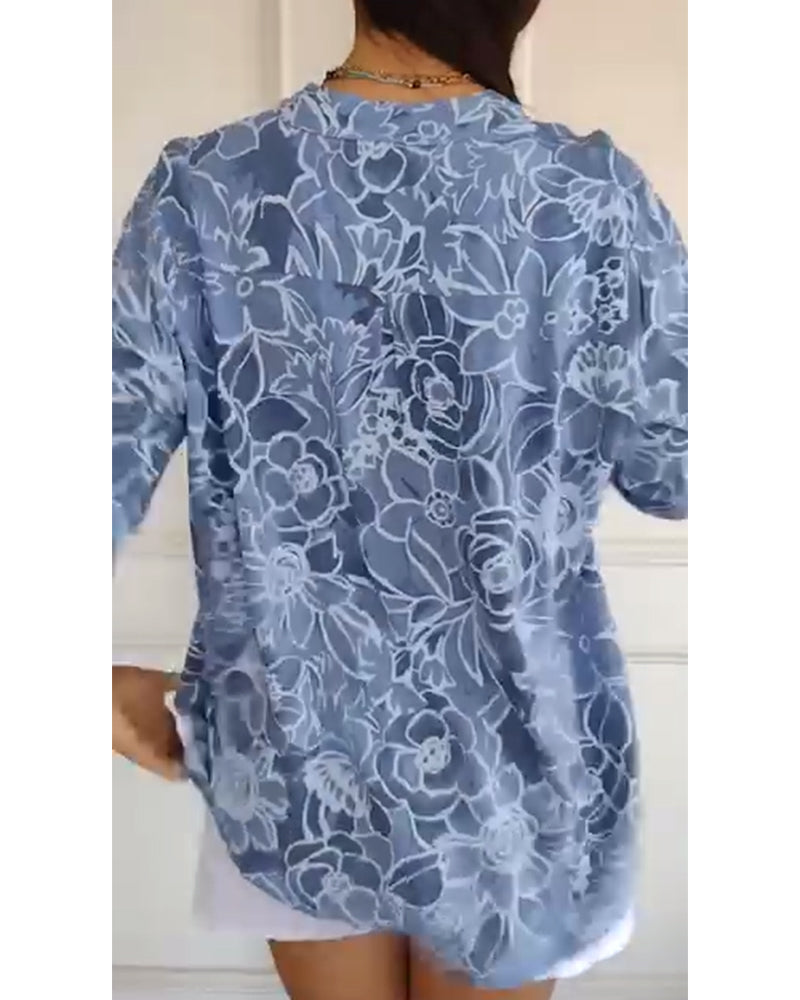 Imogen Sutcliffe | Floral Print Blouse With Roll-Up Sleeves