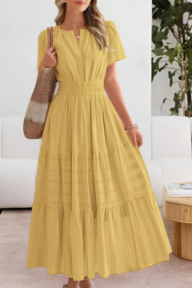 Freya Dunmore | Cotton Tiered Maxi Dress With Flutter Sleeves
