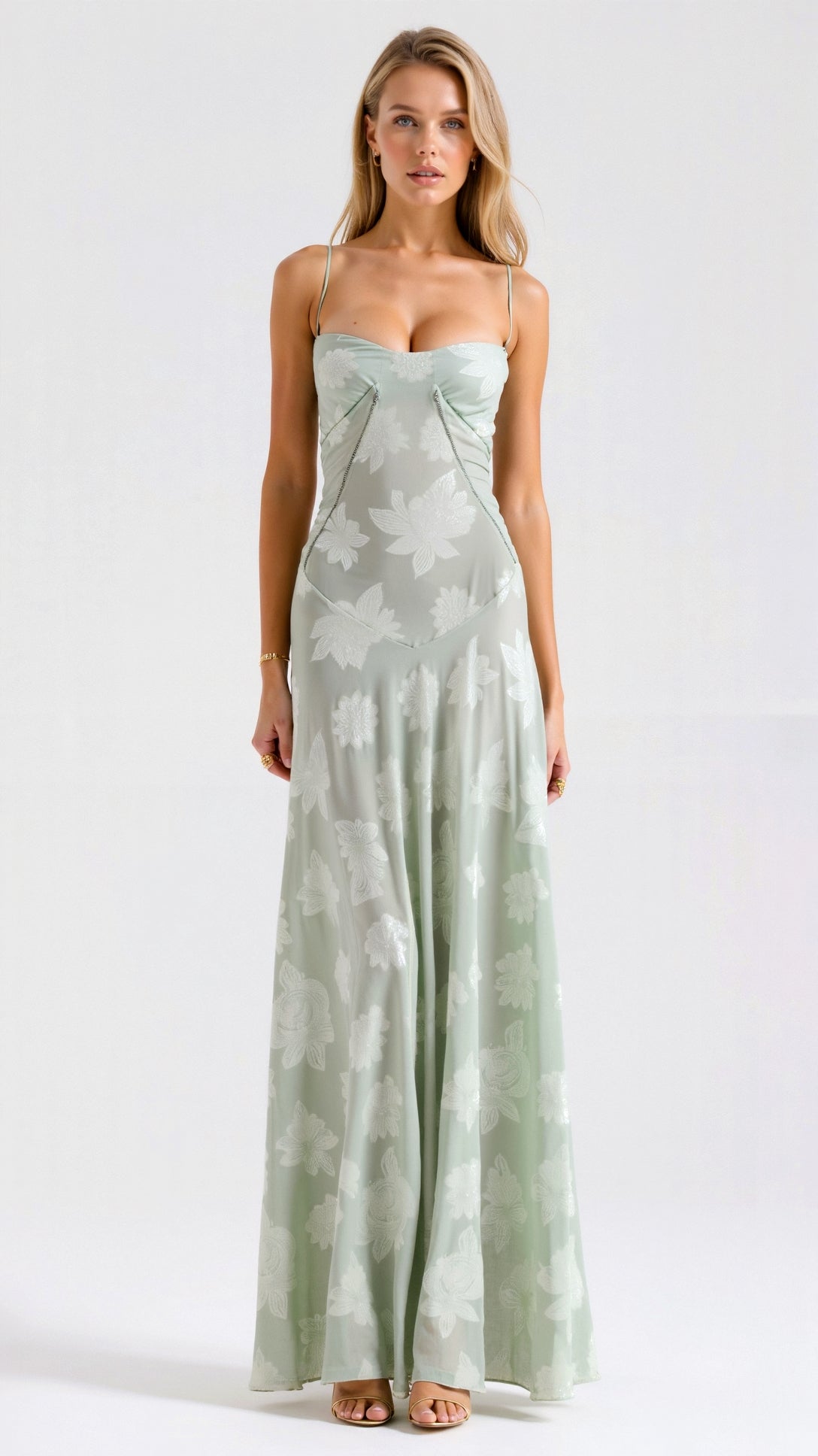 Daphne Kingsley | White Floral Jacquard Maxi Dress