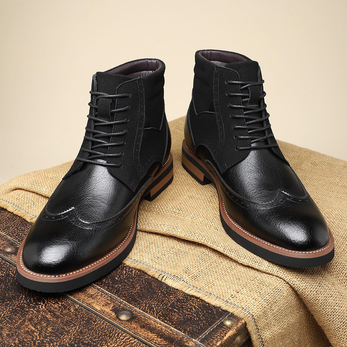 Ellis Cardew | Suede-Panelled Wingtip Brogue Boots