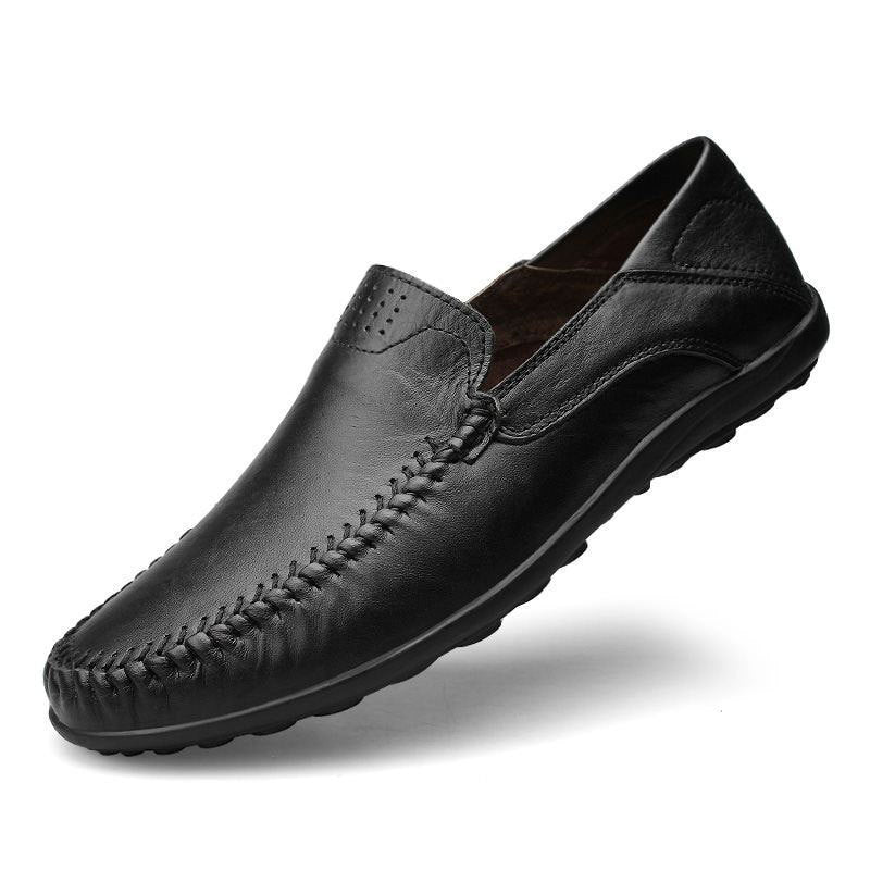 Nathaniel Prescott | Handstitched Leather Loafers With Woven Detail