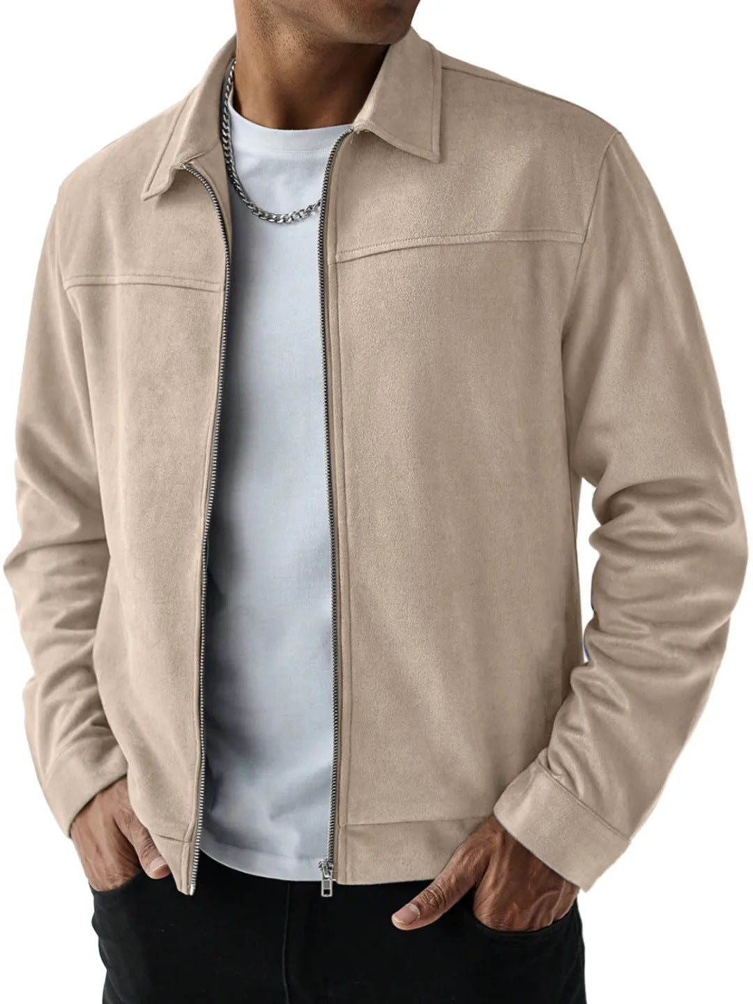 Angus Whitfield | Olive Suede-Effect Mens Jacket