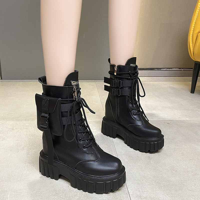 Nadia Winstanley | Lace-Up Platform Mid-Calf Boots