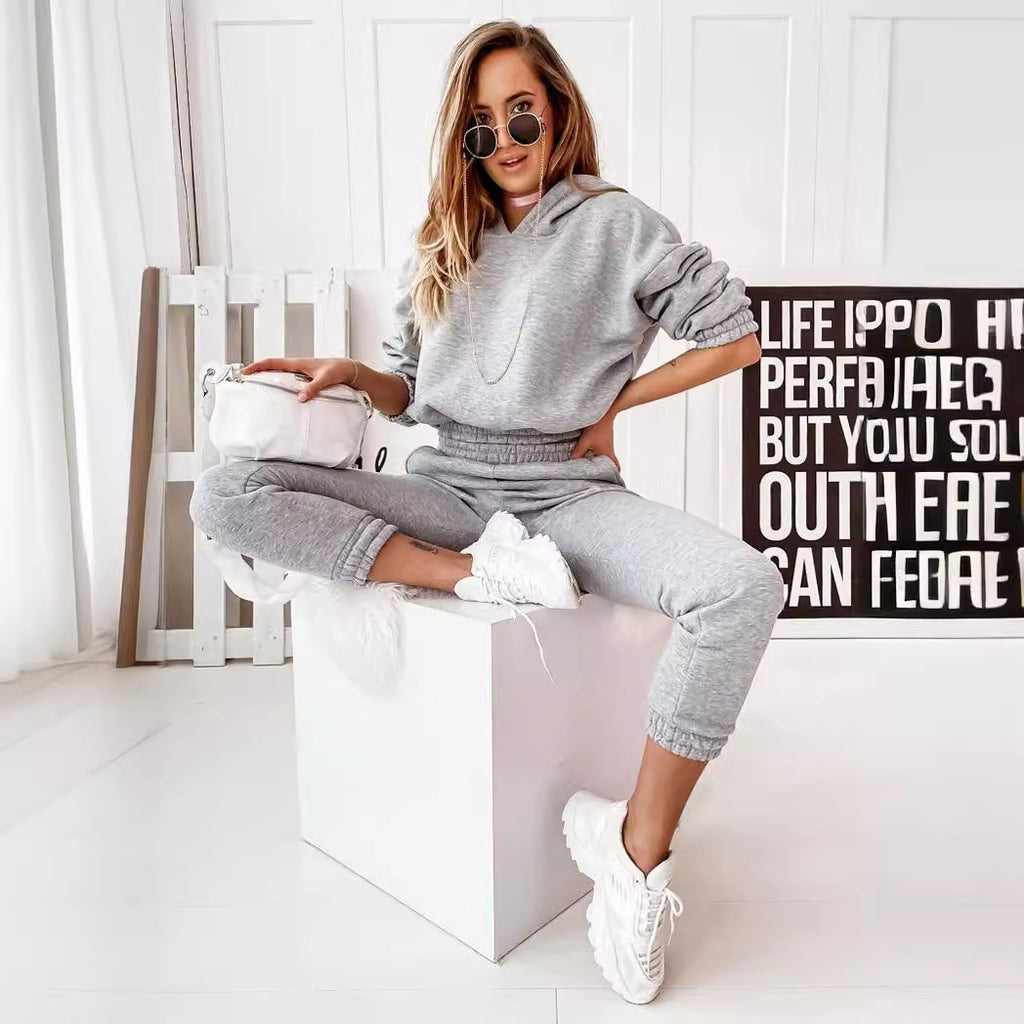 Harriet Cooper | Grey Hooded Loungewear Two-Piece Set