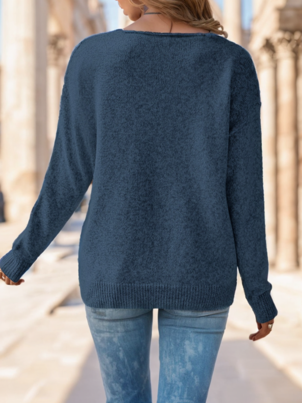 Susannah Fenwick | Pointelle Knit V-Neck Sweater