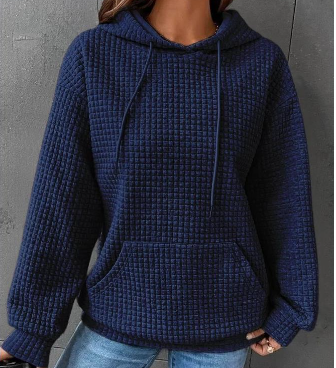 Lydia Cross | Waffle Knit Hoodie With Drawstring Detail