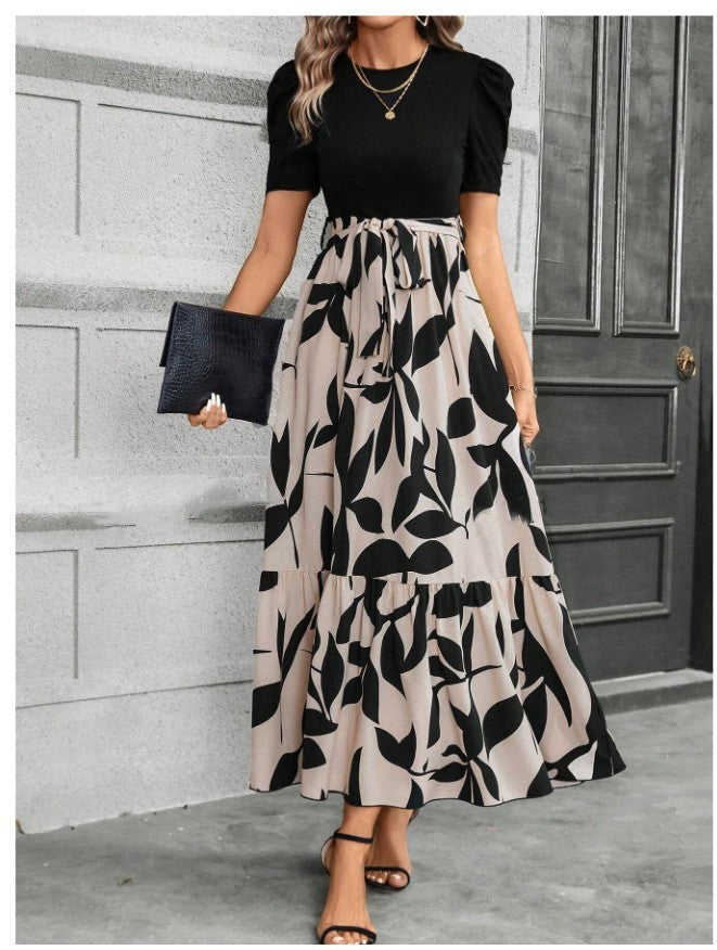 Marigold Hensley | Floral Print Maxi Dress with Puff Sleeves