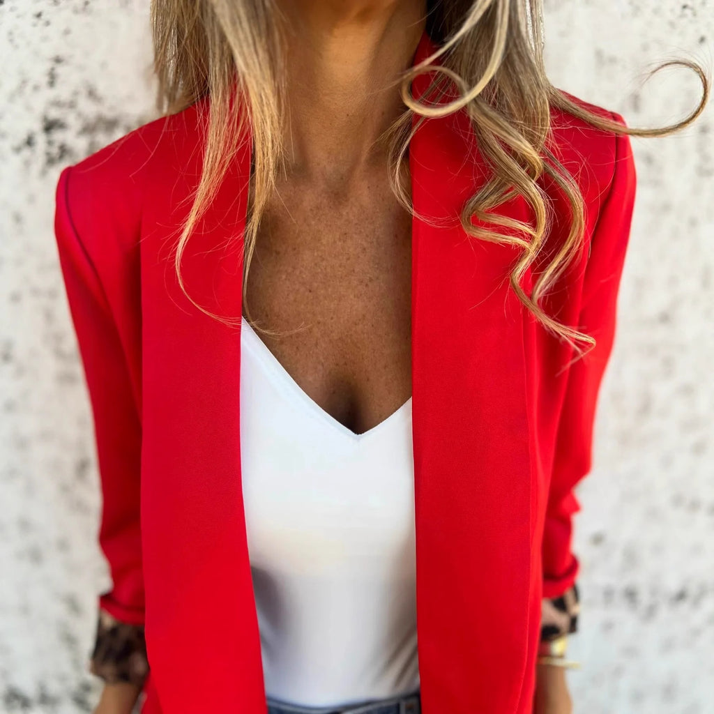 Arabella Finch | Cheetah-Cuff Tailored Blazer
