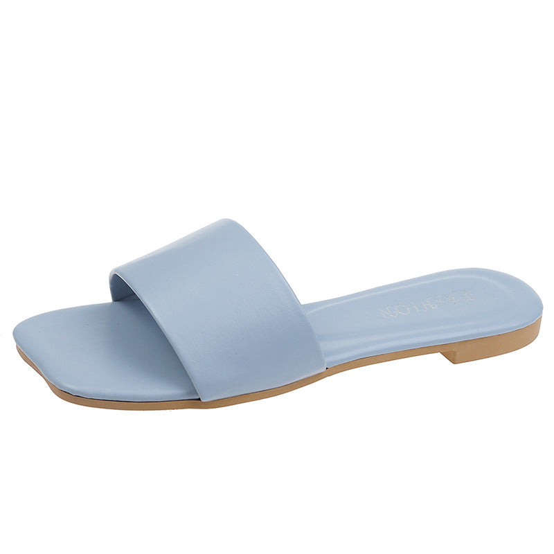 Marina Fletcher | Cream Flat Slide Sandals For Women
