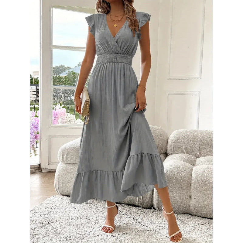 Felicity Ashgrove | Black Ruffle Wrap Maxi Dress