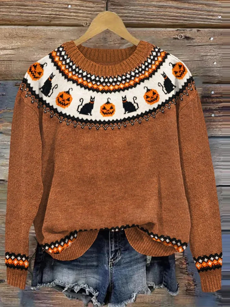 Isla Barrington | Fair Isle Sweater With Apple Print