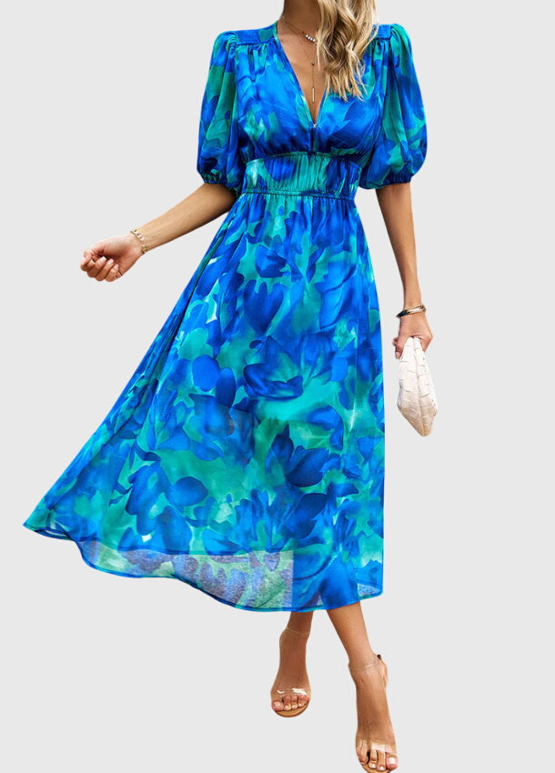 Bianca Moreau | Floral Summer Dress with Smocked Waist