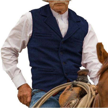 Percy Holloway | Herringbone Wool Slim-Fit Vest for Men