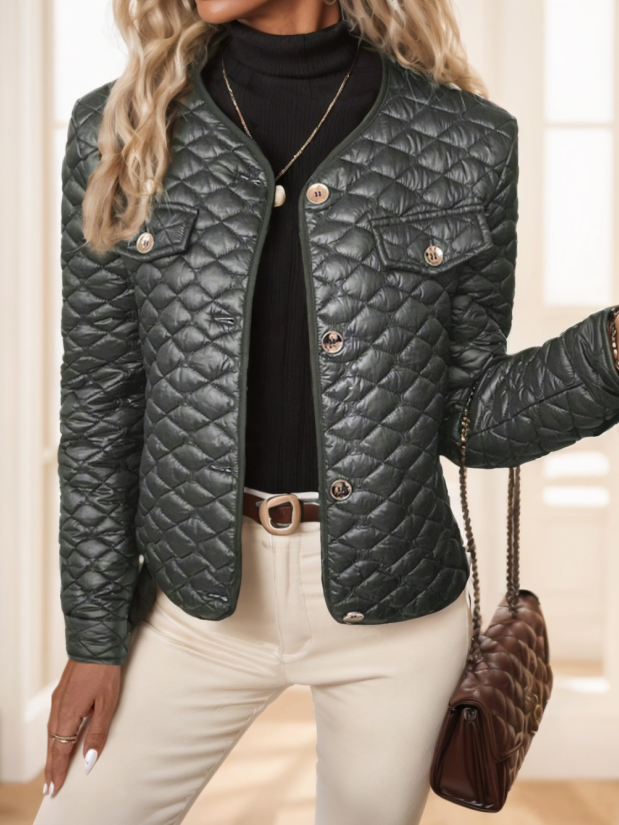 Clementine Barlow | Diamond-Quilted Short Padded Coat