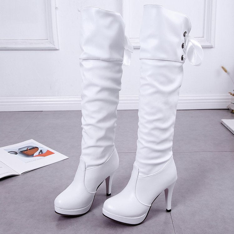 Georgina Fletcher | Over-the-Knee Lace-Up Stiletto Boots