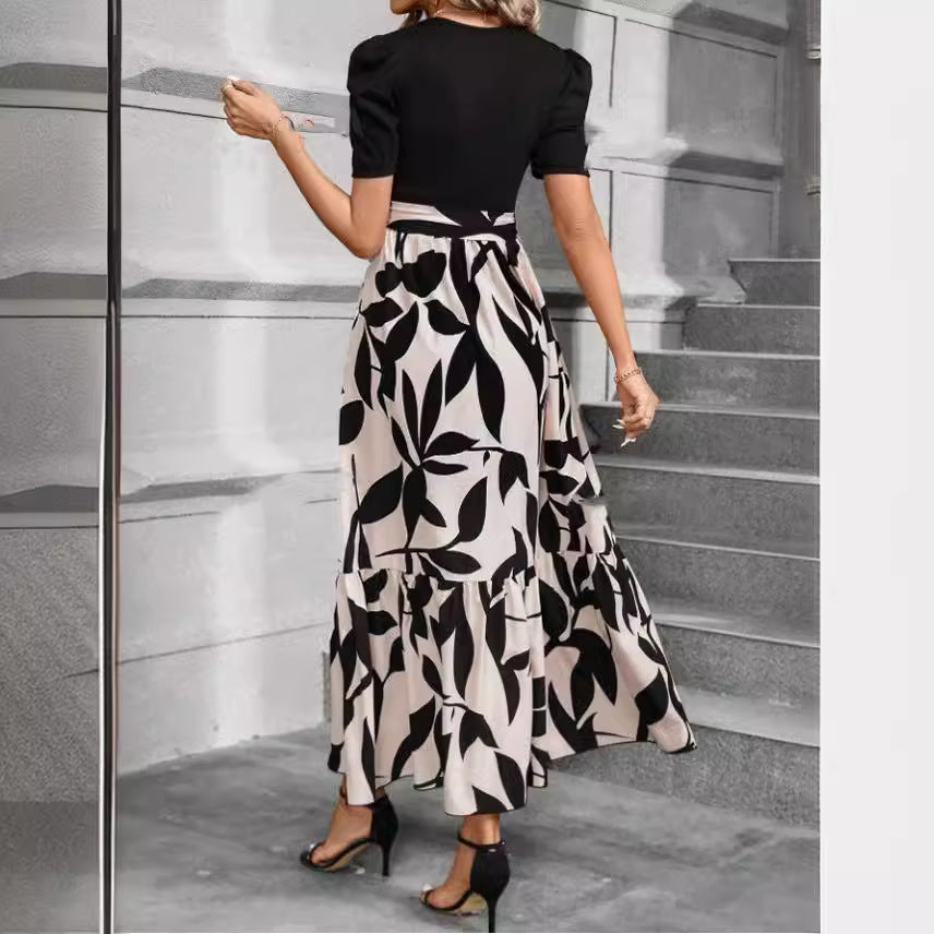 Marigold Hensley | Floral Print Maxi Dress with Puff Sleeves