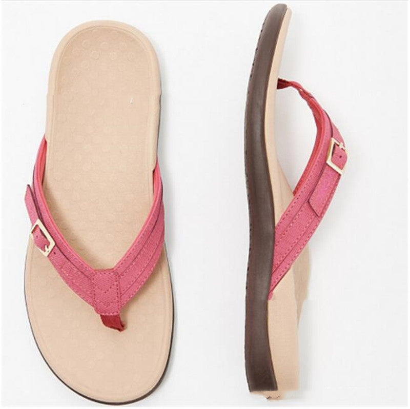 Daisy Pemberton | Denim Buckle Flip-Flop Sandals