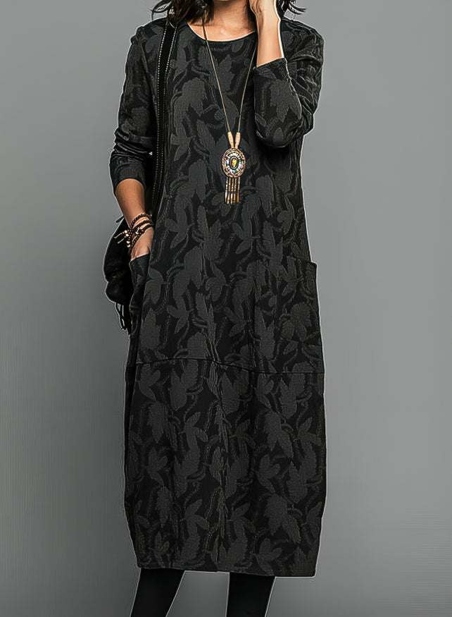Cressida Marlowe | Leaf Print Midi Dress With Pockets