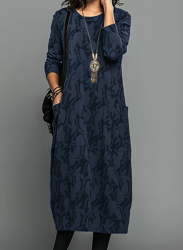 Cressida Marlowe | Leaf Print Midi Dress With Pockets