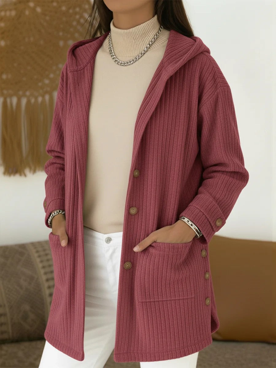 Verity Robinson | Corduroy Hooded Longline Jacket For Women