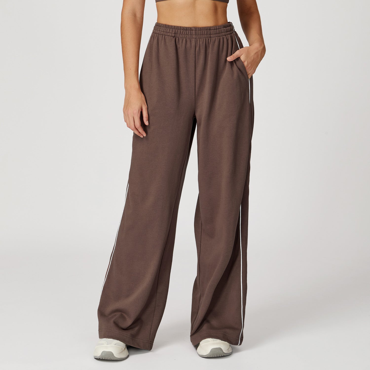 Grace Wood | High-Waisted Wide-Leg Track Pants