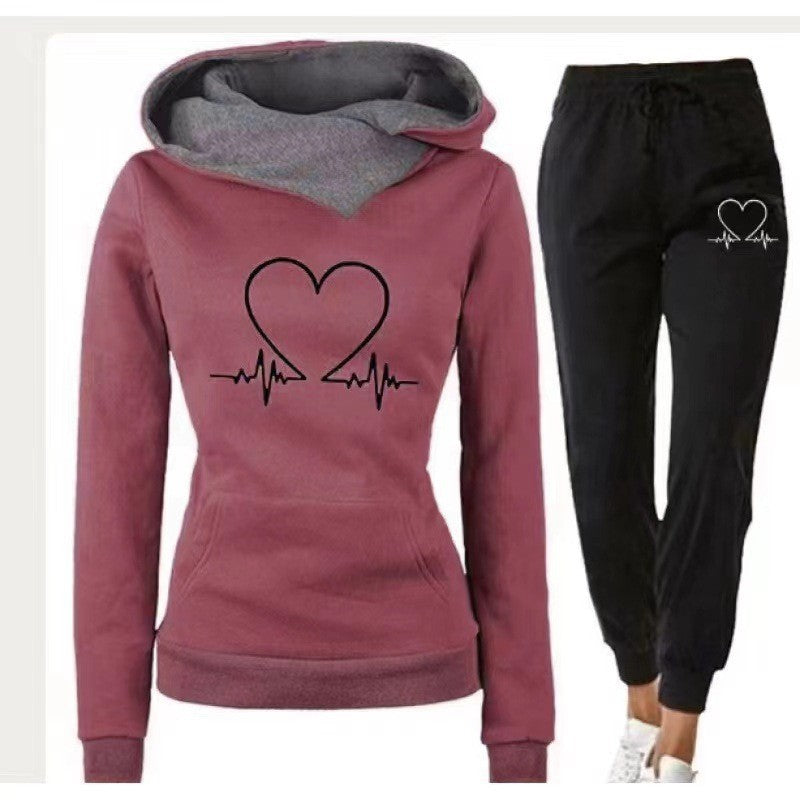 Poppy Wilson | Heart Print Hooded Tracksuit Set
