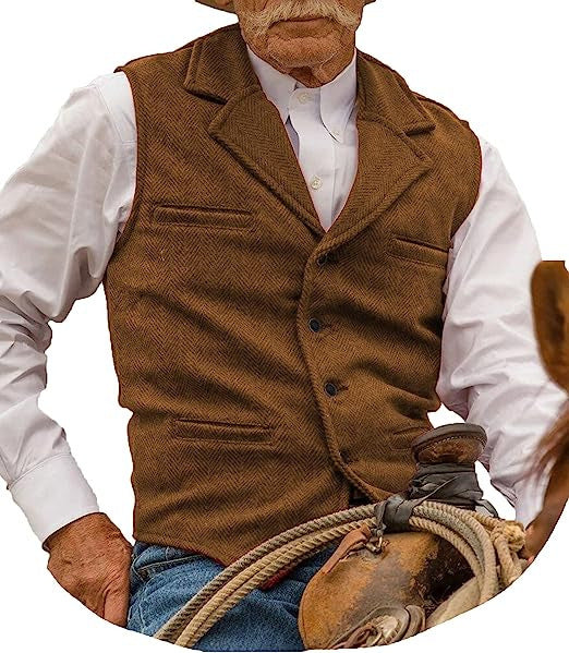 Percy Holloway | Herringbone Wool Slim-Fit Vest for Men