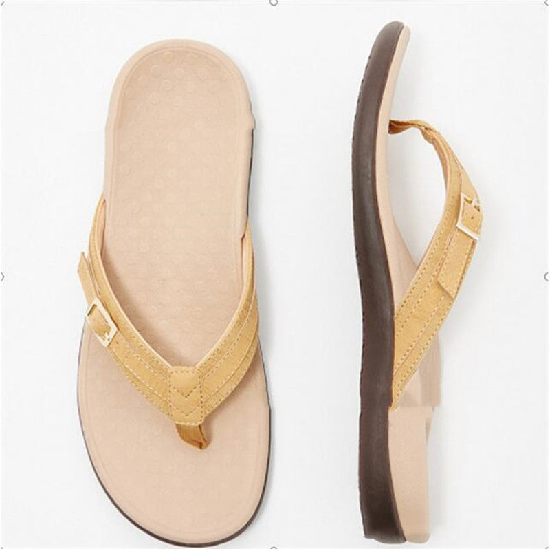 Daisy Pemberton | Denim Buckle Flip-Flop Sandals