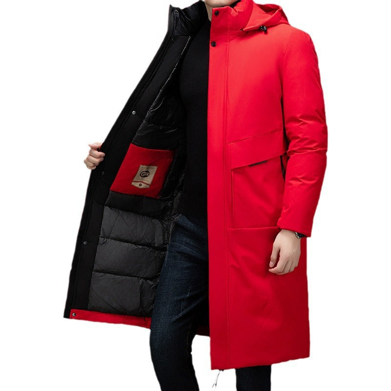 Nathaniel Fletcher | Long Hooded Puffer Jacket for Men