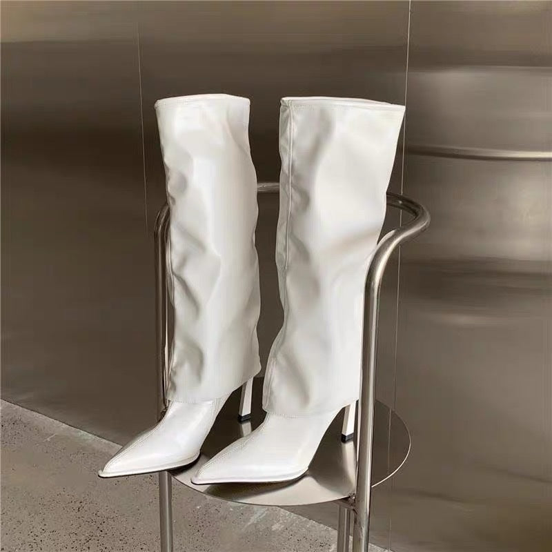 Phoebe Ainsley | Patent Leather Knee-High Stiletto Boots
