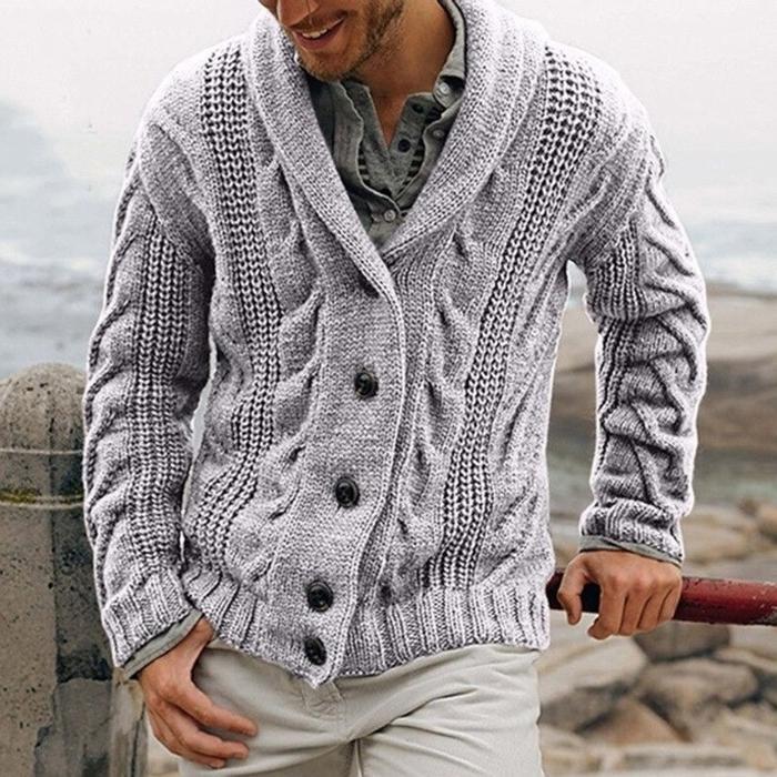 Nigel Fenchurch | Cable Knit Shawl Collar Sweater