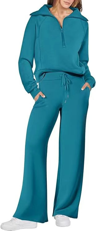 Harriet Griffiths | Half-Zip Hoodie & Wide-Leg Trousers Co-ord Set