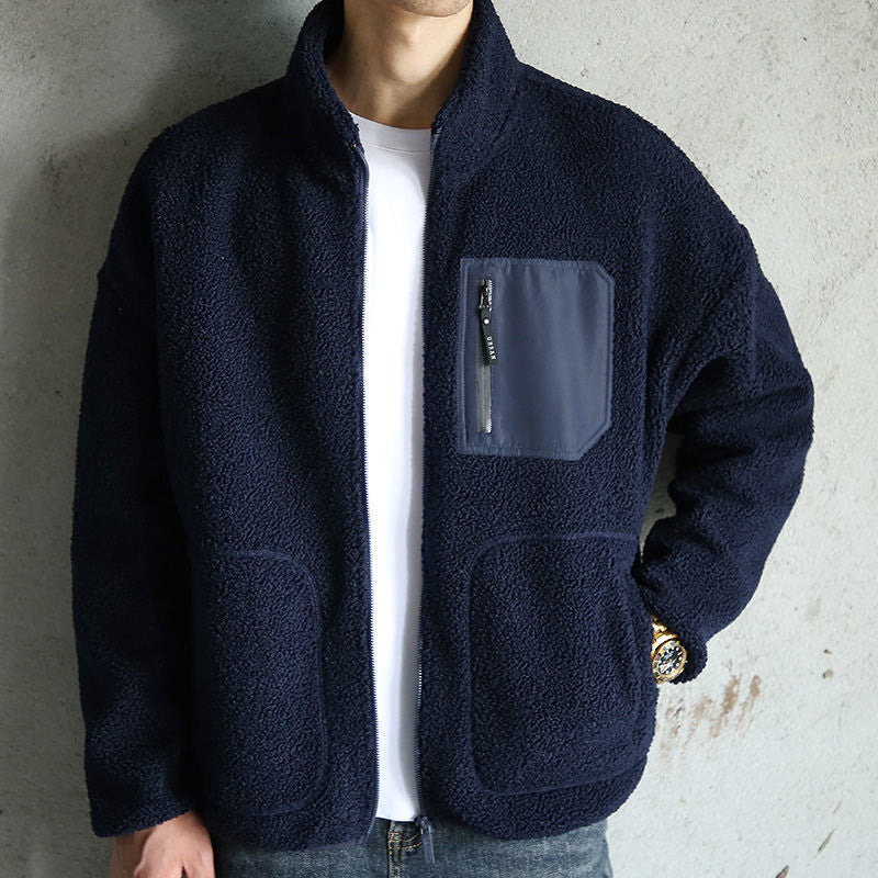 Ellis Grayson | Sherpa Fleece Mens Jacket With Zip Pocket